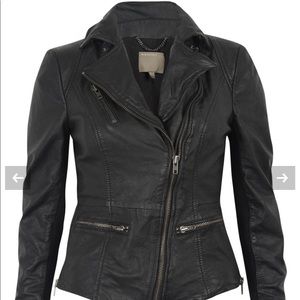 Muubaa Leather Biker Jacket. Black. UK 6 / US 2.